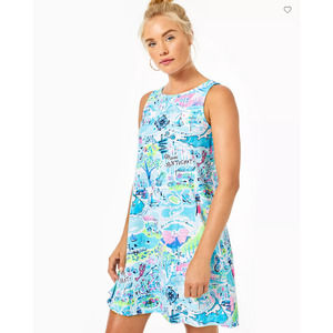 Lilly Pulitzer Kristen Swing Dress Whisper Blue Lilly Loves Nantucket XLarge